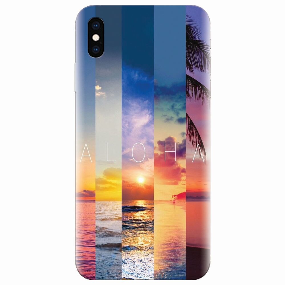 Husa silicon pentru Apple Iphone XS, Aloha Summer Stripes