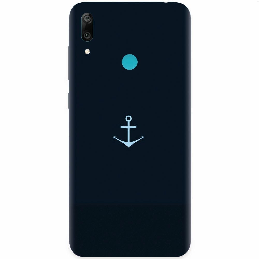 Husa silicon pentru Honor Play, Blue Navy Anchor Illustration Flat