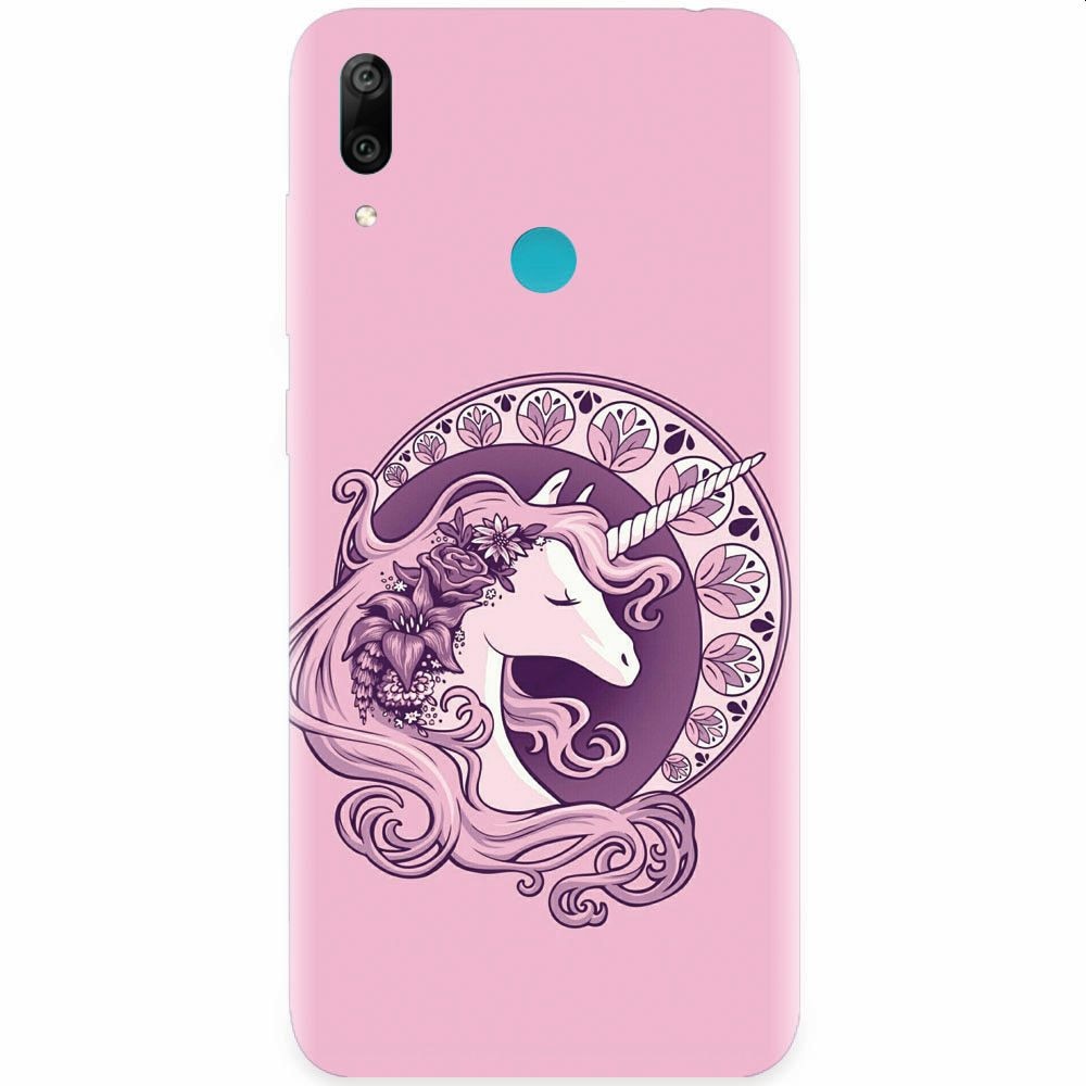 Husa silicon pentru Huawei Y7 2019, Purple Unicorn