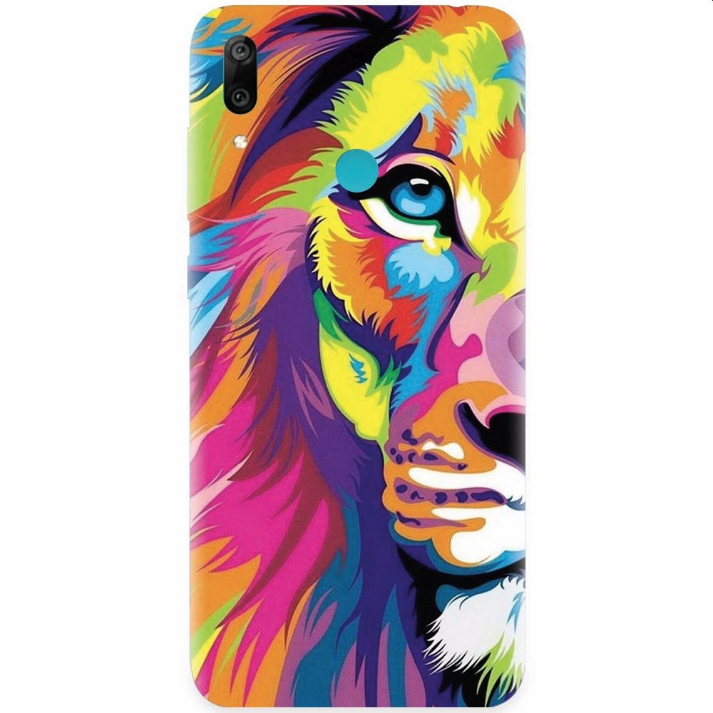 Husa silicon pentru Huawei Y7 2019, Colorfull Lion 002
