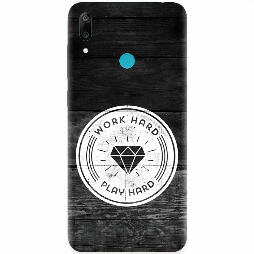 Husa silicon pentru Honor Play, Work Hard Play Hard