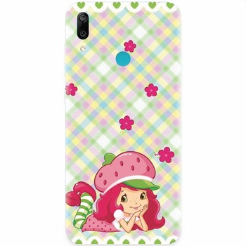 Husa silicon pentru Huawei Y7 2019, Strawberry Girl Husa silicon pentru Huawei Y7 2019, Strawberry Girl