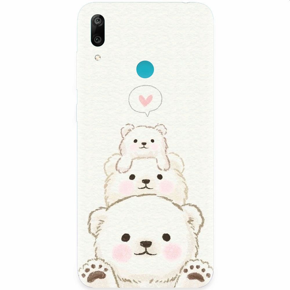 Husa silicon pentru Huawei Y7 Prime 2019, Bear Family