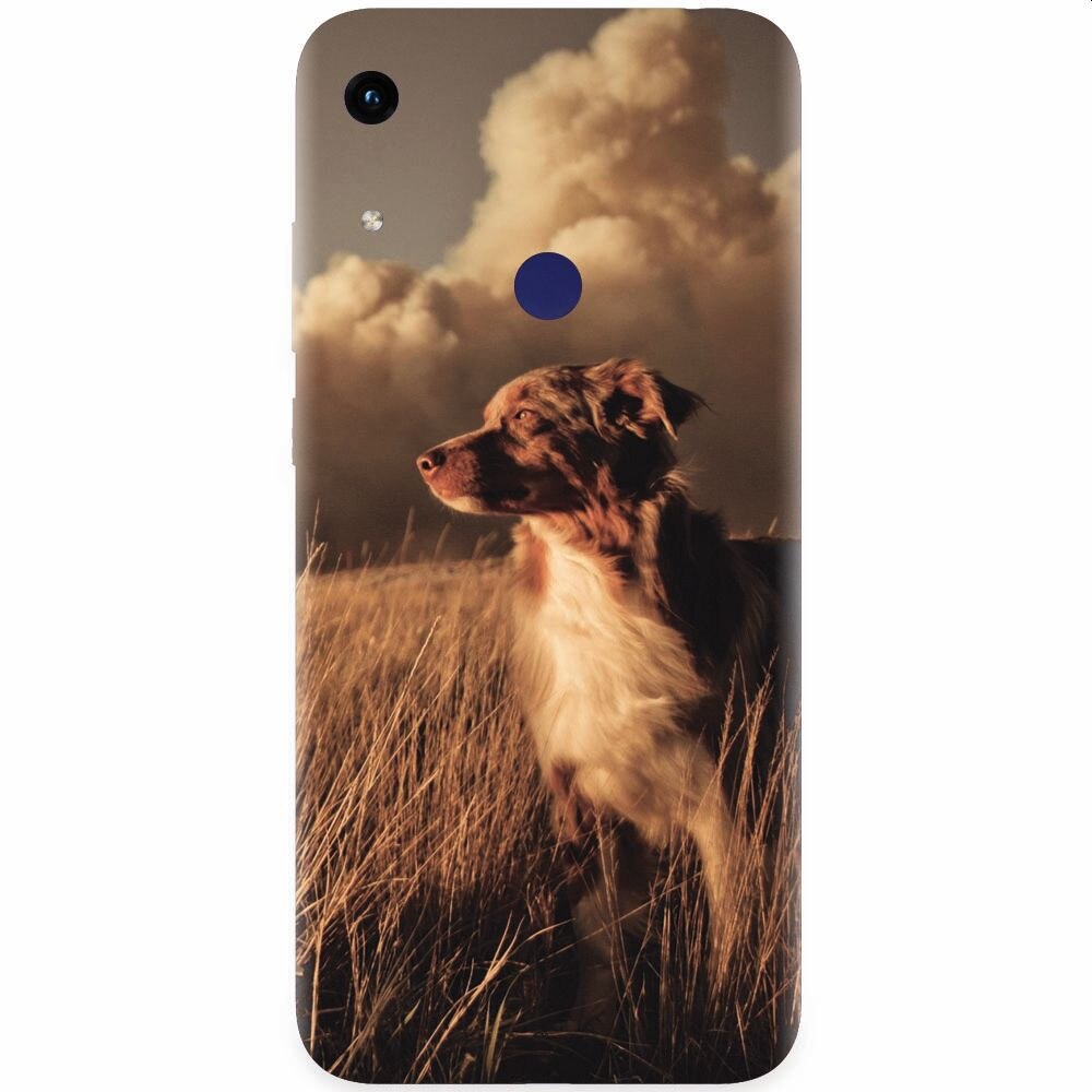 Husa silicon pentru Honor Play 8A, Alone Dog Animal In Grass