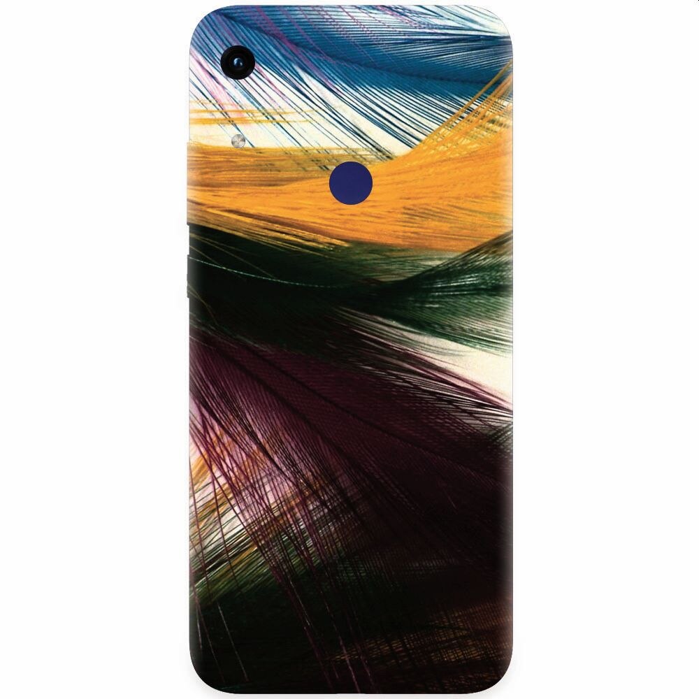 Husa silicon pentru Honor Play 8A, Colorful Peacock Feathers