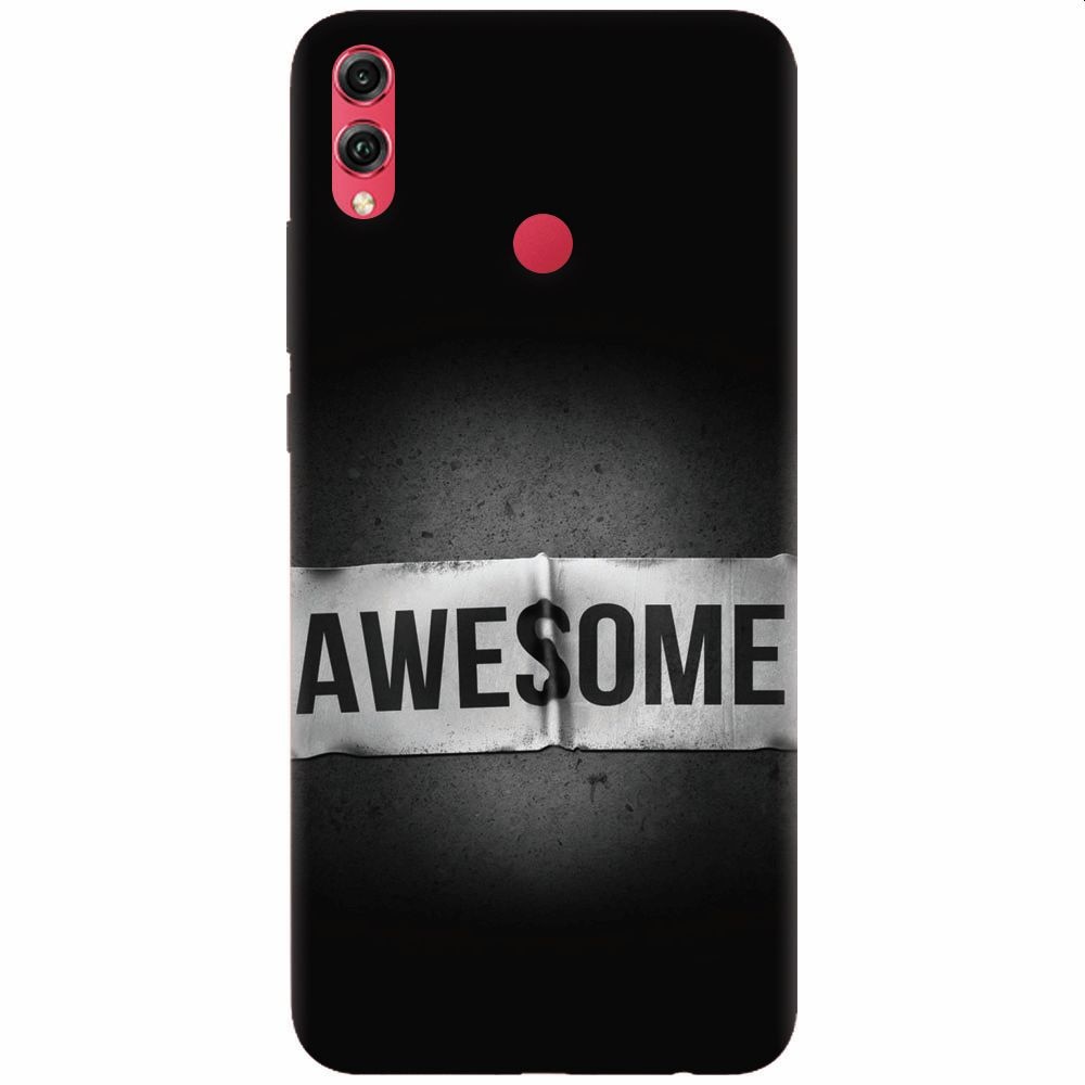 Husa silicon pentru Honor Note 10, Awesome Label Dark