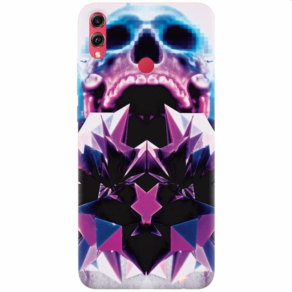 Husa silicon pentru Honor 8X, Abstract Framed Skull