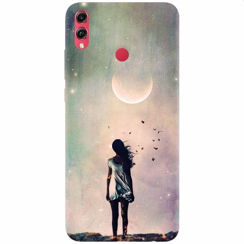 Husa silicon pentru Honor 10 Lite, Alone Woman Cgi Hd K