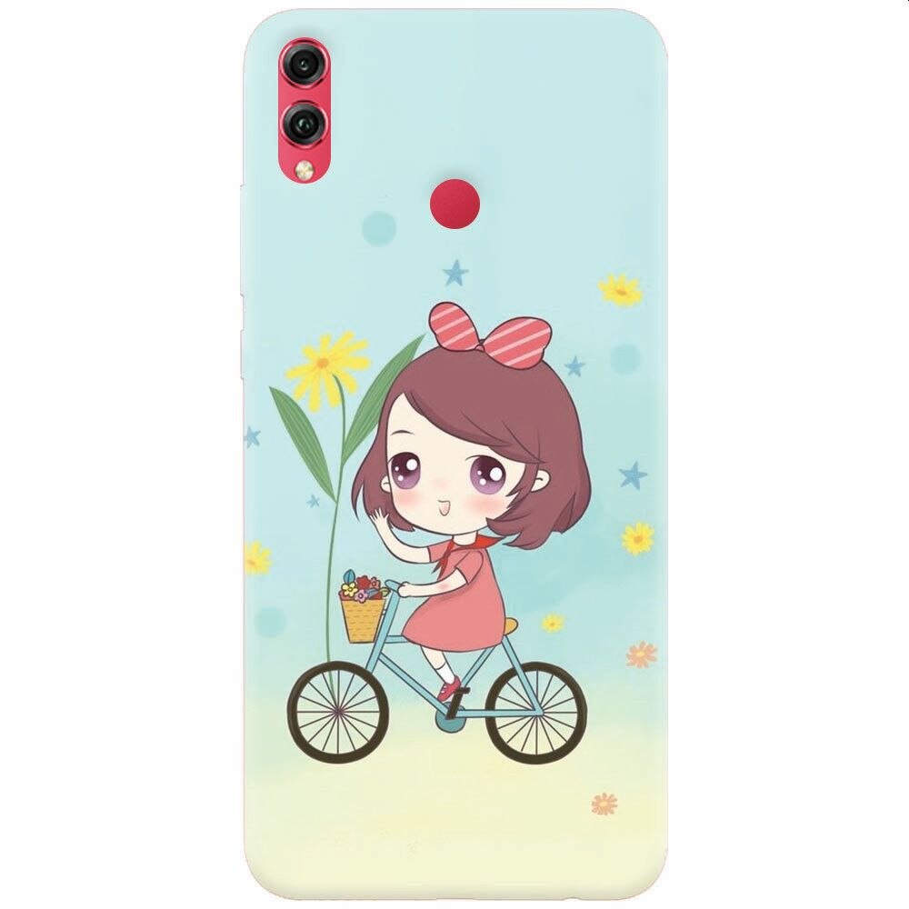 Husa silicon pentru Honor 8X, Girl And Bike