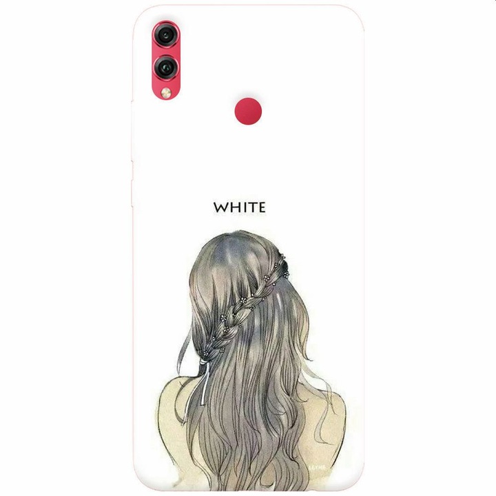 Силиконов калъф, съвместим с Honor Note 10, Бял