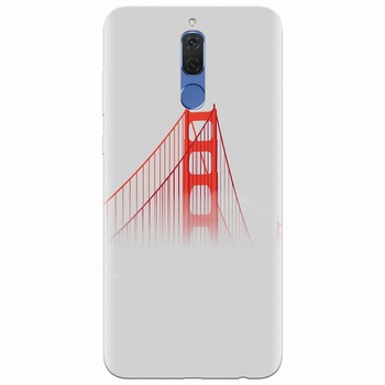 Husa silicon pentru Huawei Mate 10 Lite, Red Bridge In Clouds Husa silicon pentru Huawei Mate 10 Lite, Red Bridge In Clouds