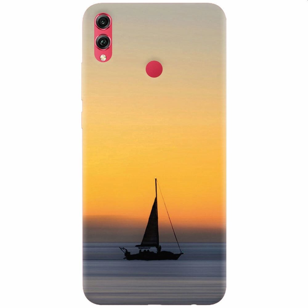 Husa silicon pentru Honor Note 10, Wind Sail Boat Ocean Sunset