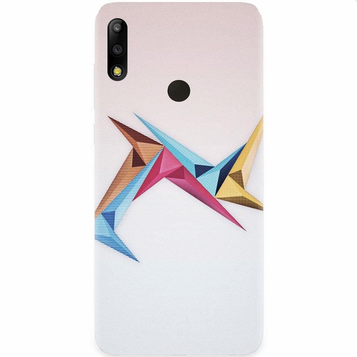Силиконов калъф, съвместим с Asus Zenfone Max Pro M2, абстрактни минималистични цветове, триъгълници