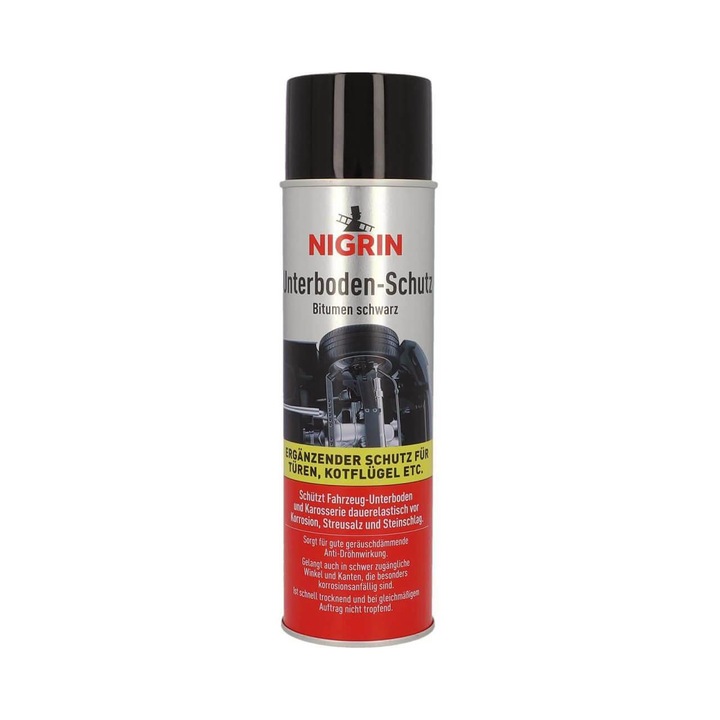 Spray cu bitum, Nigrin, pentru antifonare si protectie impotriva coroziunii, negru, 500 ml