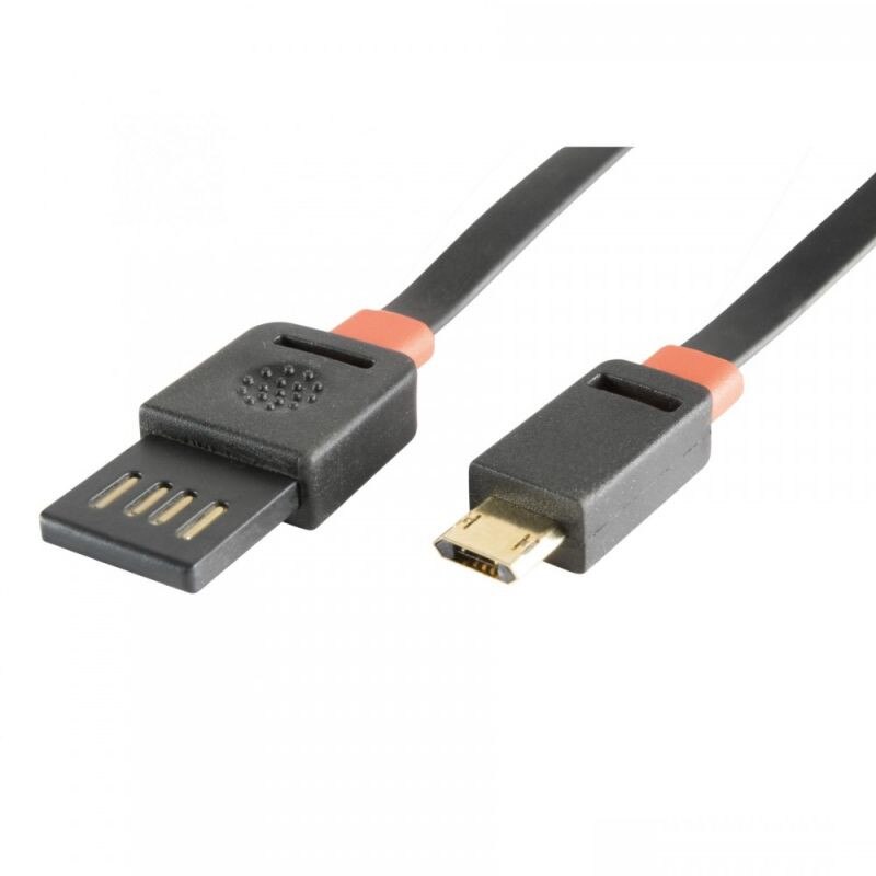 Cablu de incarcare/transfer date microUSB, 5V, mufa reversibila, flexibil, 3 m