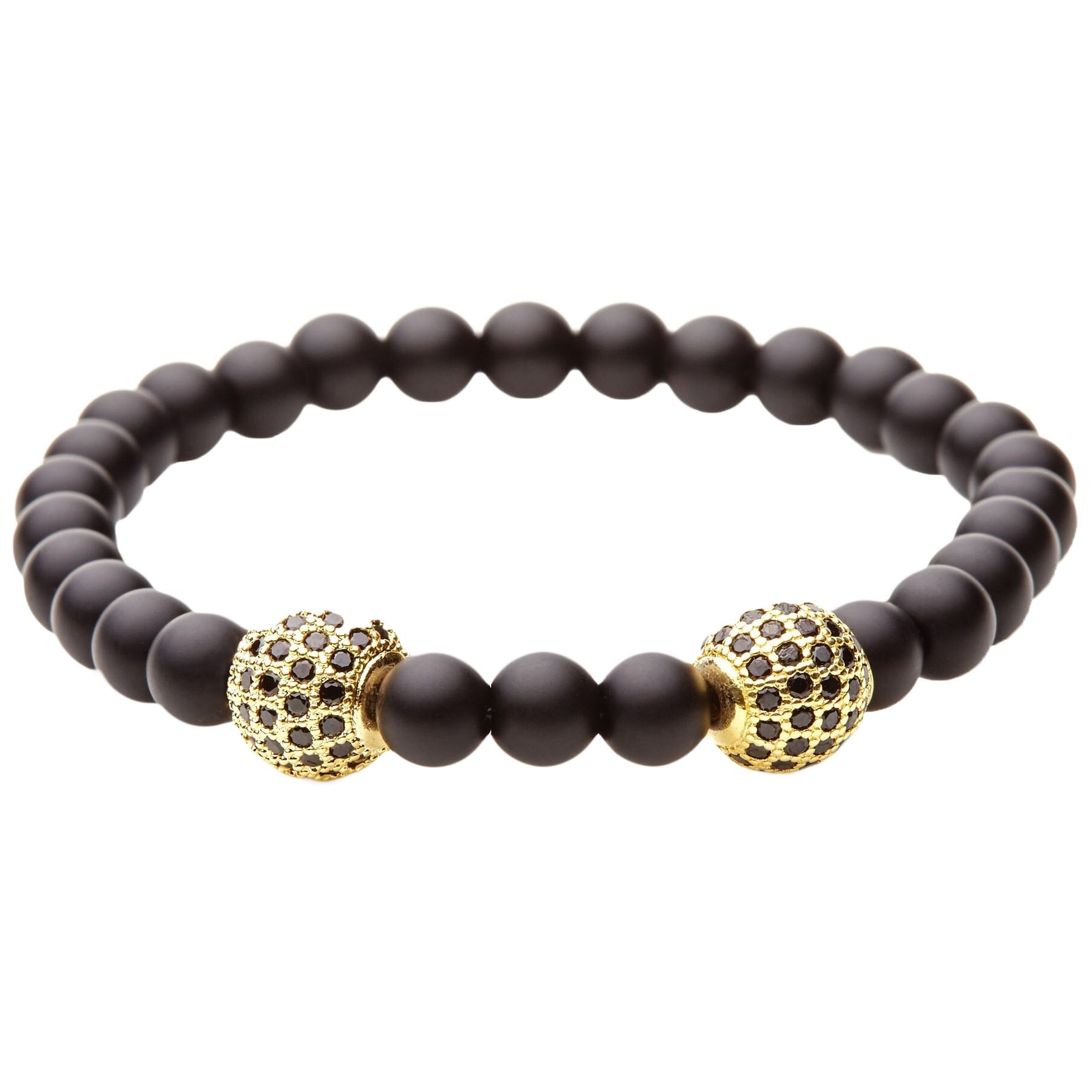 Bratara de margele onix negre, model Kosmo, unisex