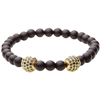 Bratara de margele onix negre, model Kosmo, unisex Bratara de margele onix negre, model Kosmo, unisex