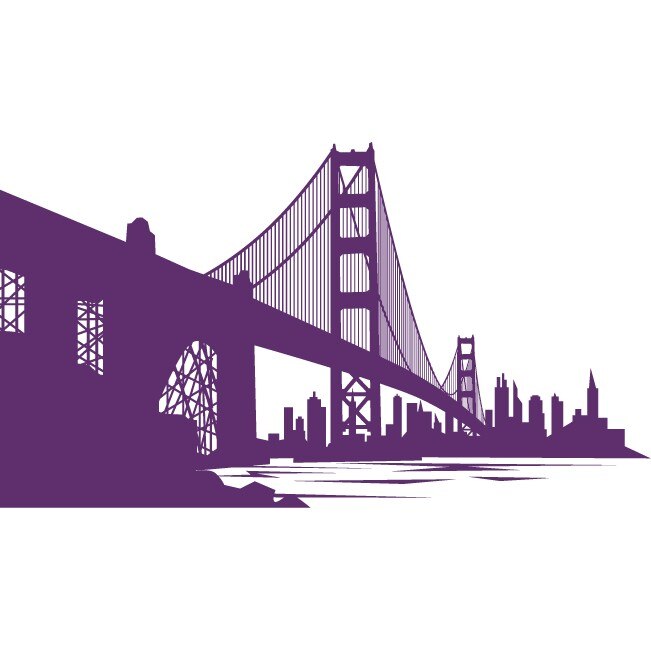 Golden Gate - Sticker Decorativ - Indigo - 120 x 68 cm
