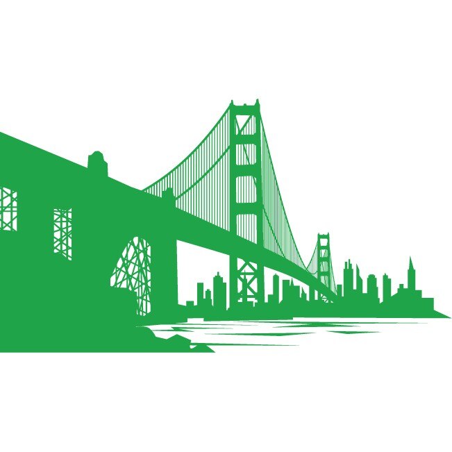 Golden Gate - Sticker Decorativ - Verde - 120 x 68 cm