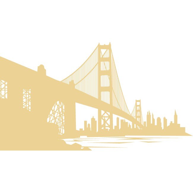 Golden Gate - Sticker Decorativ - Bej - 120 x 68 cm