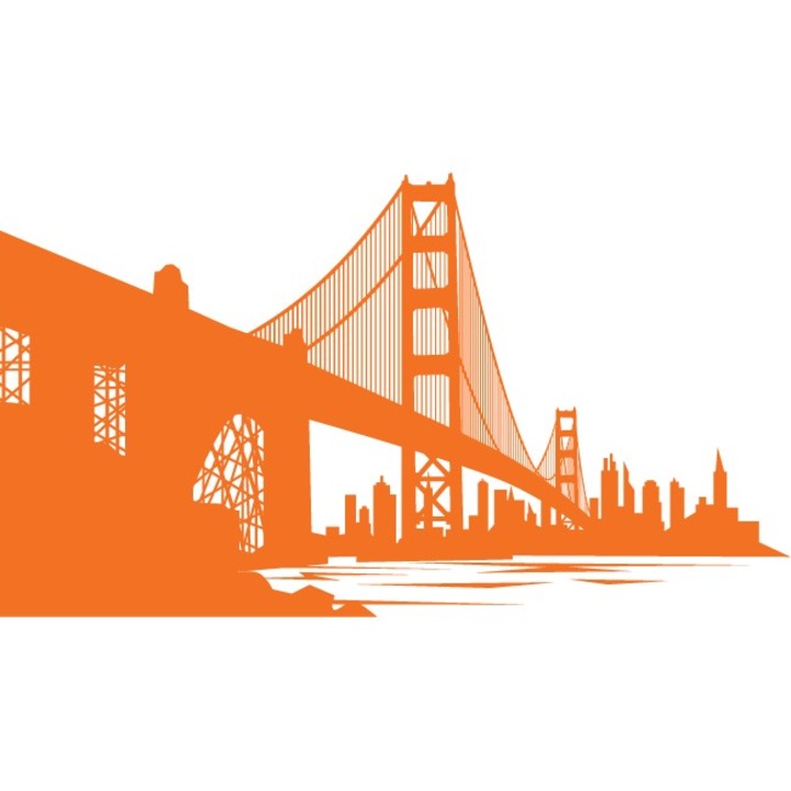 Golden Gate - Sticker Decorativ - Portocaliu - 120 x 68 cm