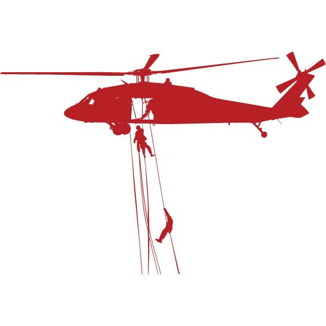 Elicopterul pentru supravietuire - Sticker Decorativ - Rosu Cardinal - 90 x 62 cm