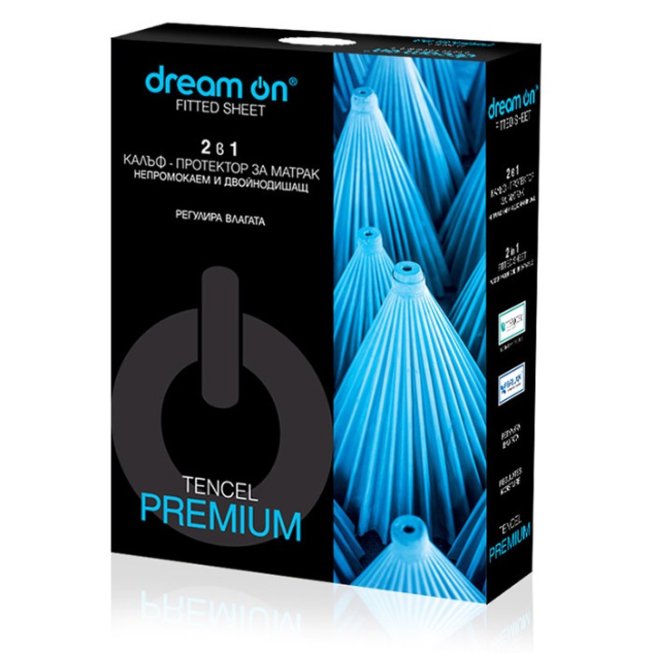 Husa de protectie saltea 2 in 1 Dream On Tencel Premium, impermeabila, 90x200cm