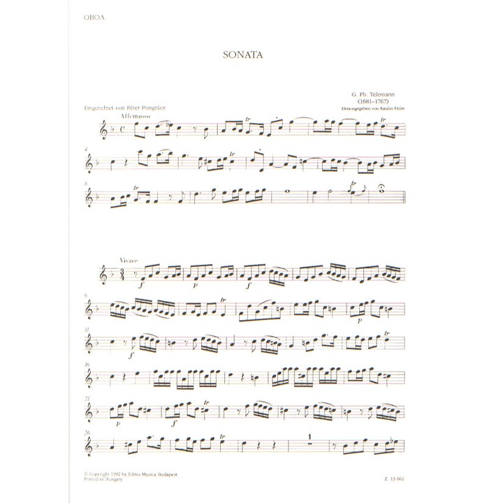 Telemann, Georg Philipp: 2 sonate per oboa, violino e basso continuo