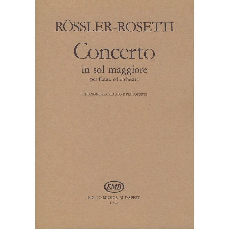 Rösler-Rosetti, Franz Anton: Concerto in sol maggiore per flauto ed orchestra piano score