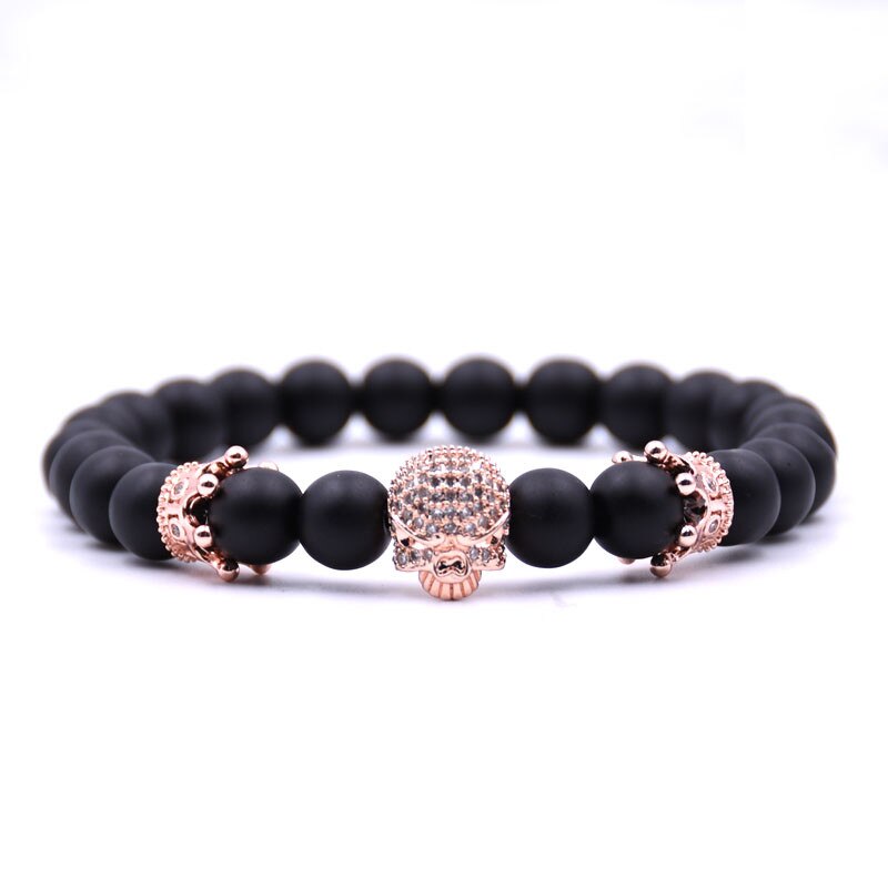 Bratara Barbati Skull King /-/ Rose Gold Onix