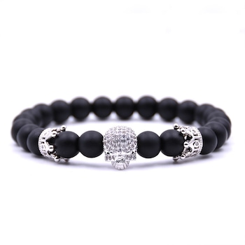 Bratara Barbati Skull King /-/ Silver Onix Bratara Barbati Skull King /-/ Silver Onix