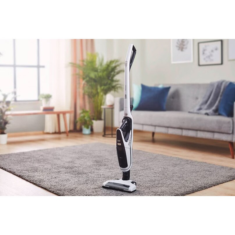 Aspirator vertical Beko VRT61818VW, 18 V, Li-Ion, 0.5 L, autonomie 60 min, Multifunctional, filtru Hepa, Perie pentru parul de animale, Alb