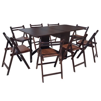 Set Masa Plianta cu 8 scaune Pliante, Wenge Set Masa Plianta cu 8 scaune Pliante, Wenge