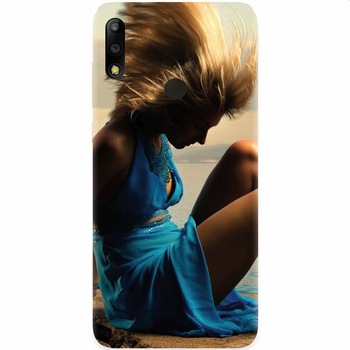 Husa silicon pentru Asus Zenfone Max Pro M2, Girl In Blue Dress Husa silicon pentru Asus Zenfone Max Pro M2, Girl In Blue Dress