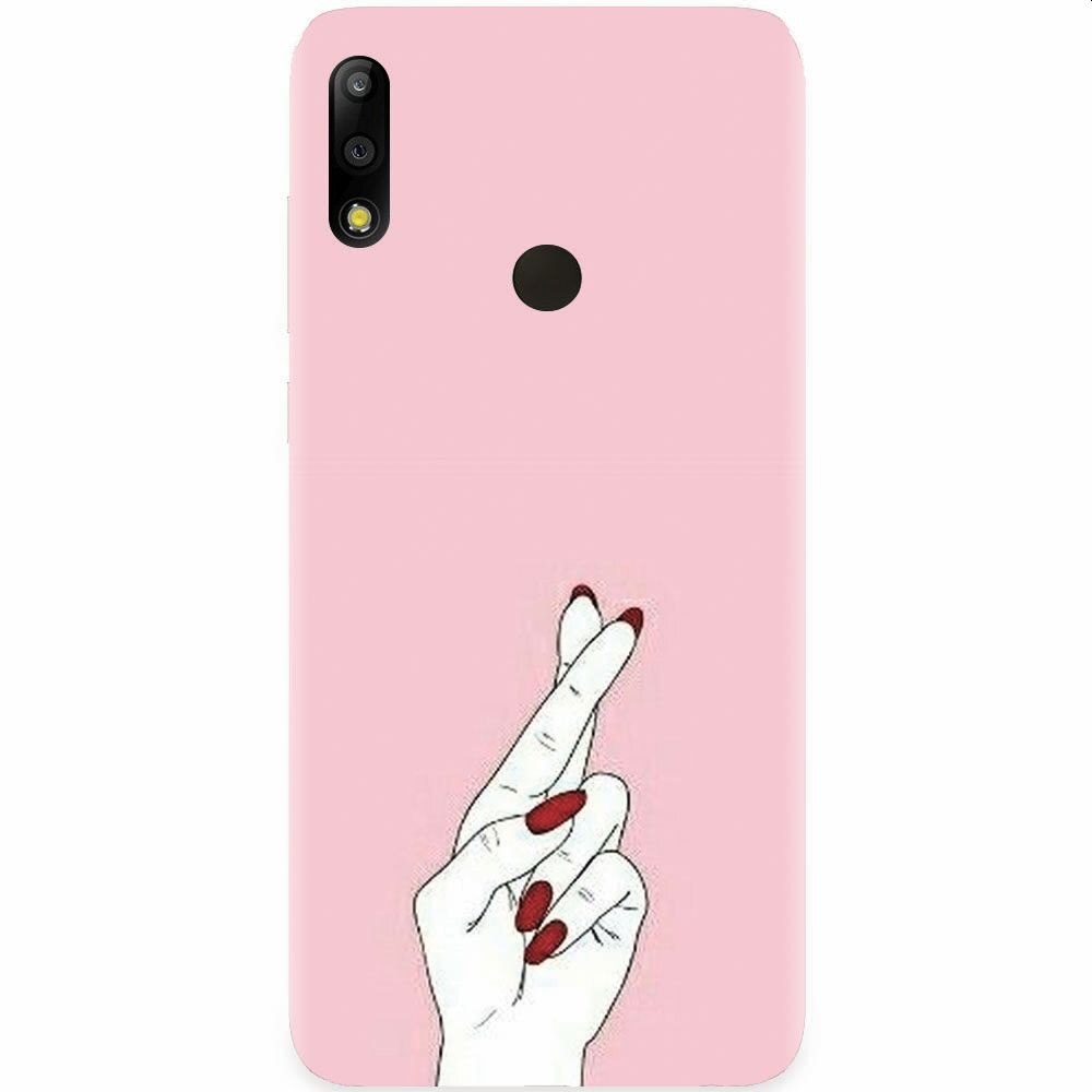 Husa silicon pentru Asus Zenfone Max Pro M2, Pink Finger Cross