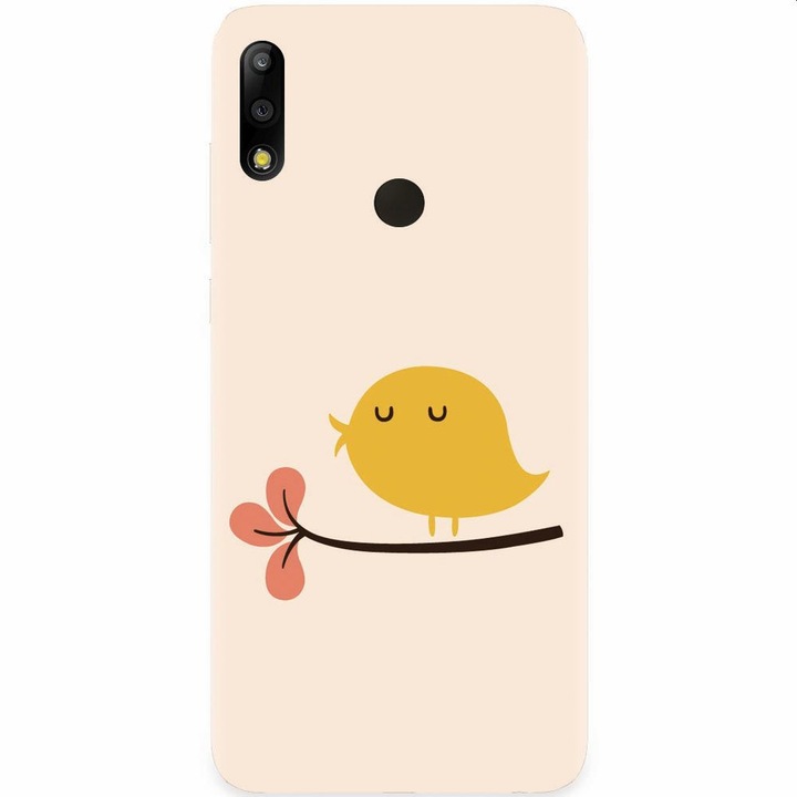 Силиконов калъф за Asus Zenfone Max Pro M2, Flat Minimal Cute Bird Illustration