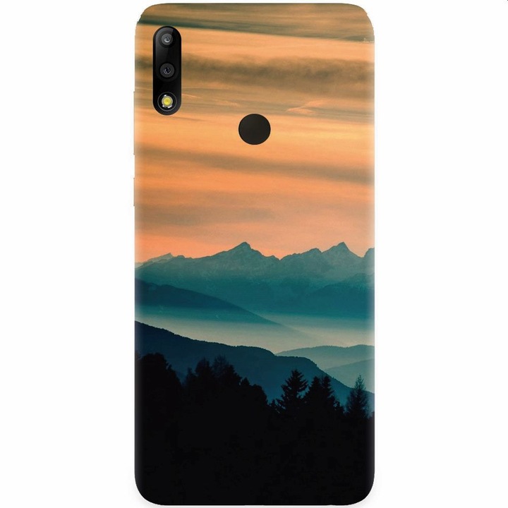 Силиконов кейс за Asus Zenfone Max Pro M2, Blue Mountains Orange Clouds Sunset Landscape