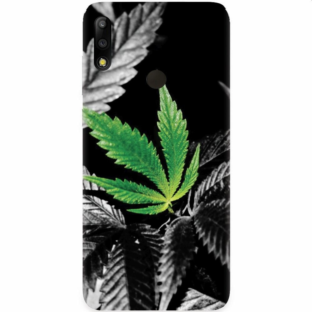 Husa silicon pentru Asus Zenfone Max Pro M2, Trippy Pot Leaf Green
