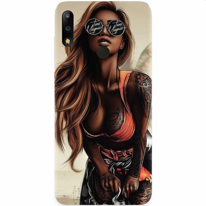 Силиконов кейс съвместим с Asus Zenfone Max Pro M2, Tattoed Girl
