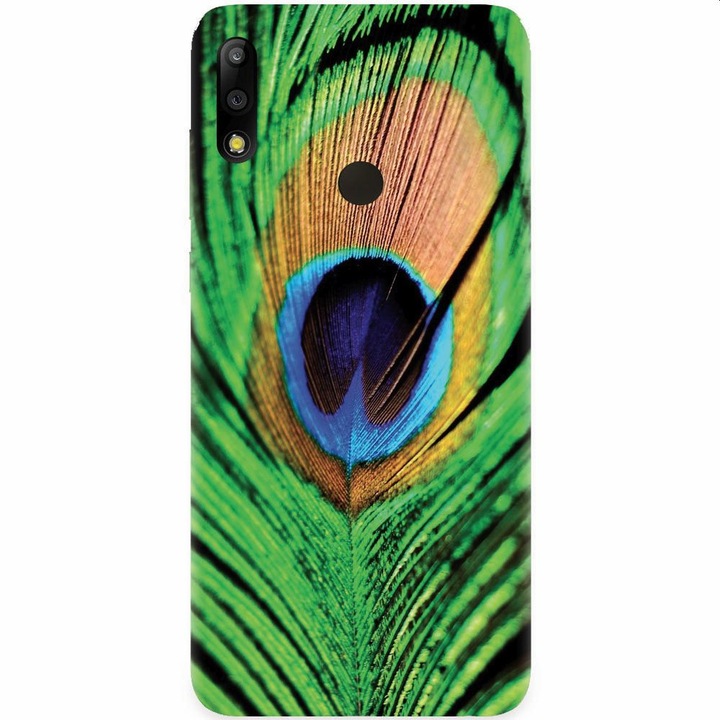 Силиконов кейс съвместим с Asus Zenfone Max Pro M2, Peacock Feather Green Blue