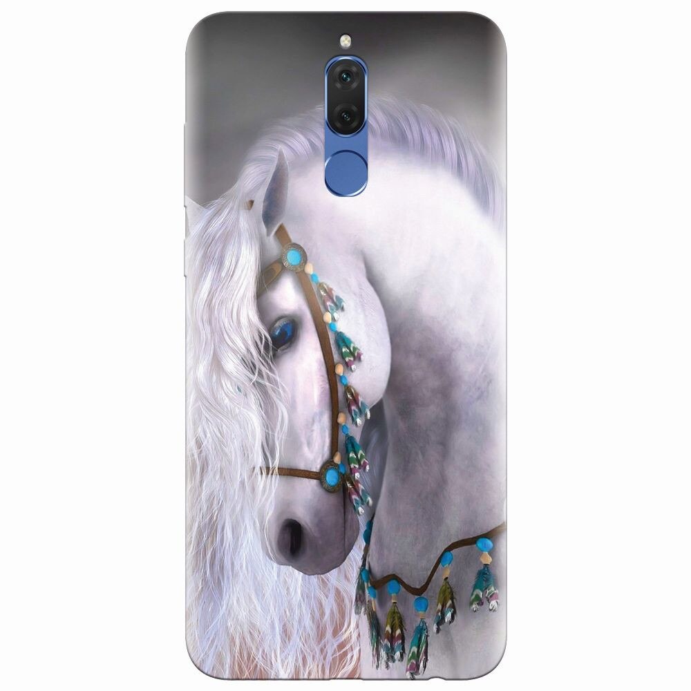 Husa silicon pentru Huawei Mate 10 Lite, White Horse