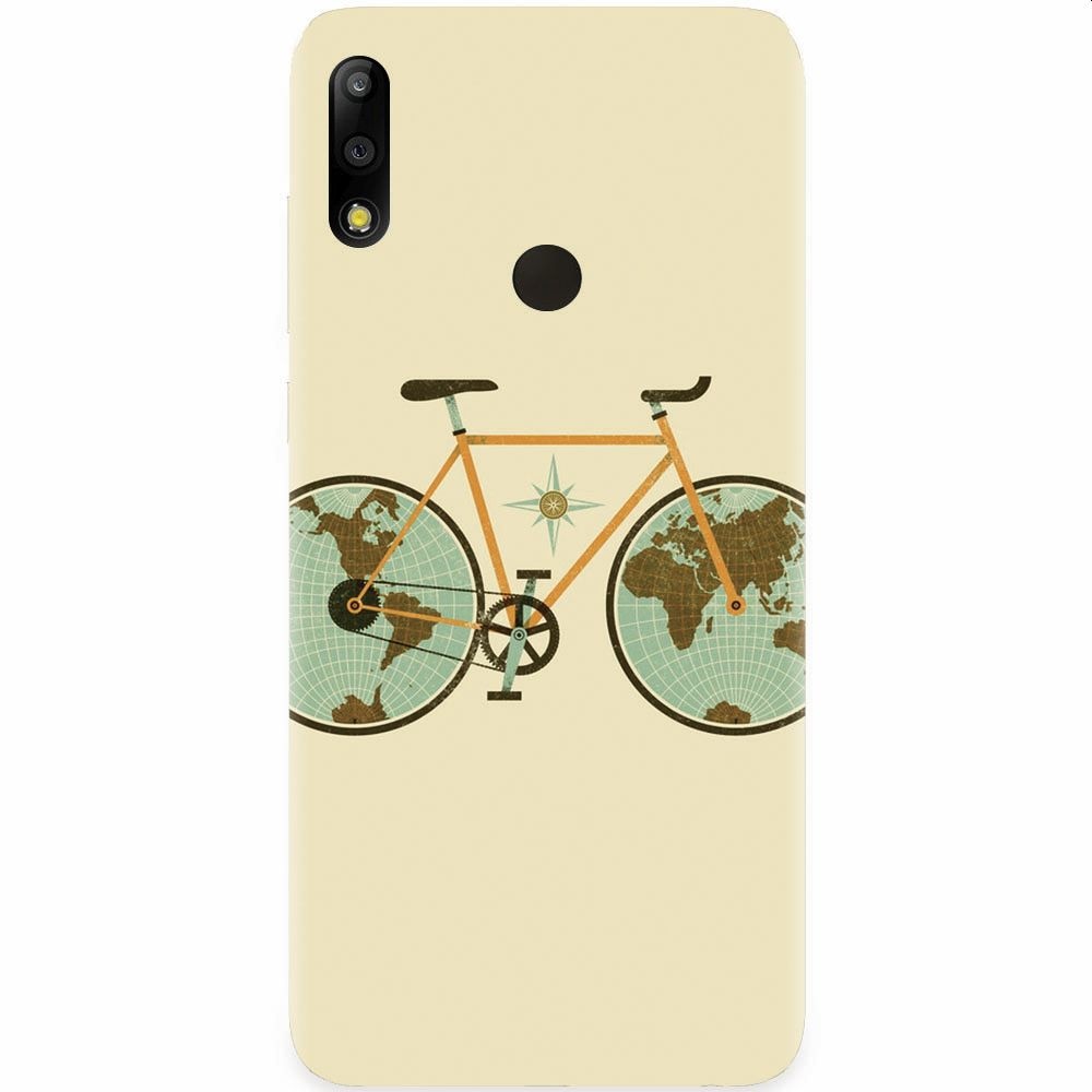 Husa silicon pentru Asus Zenfone Max Pro M2, Retro Bicycle Illustration