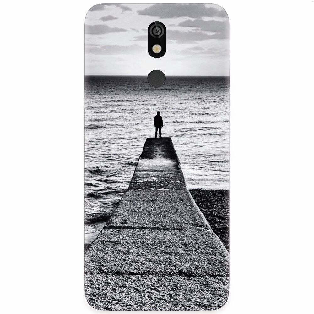 Husa silicon pentru LG K40, Abstract Dock Man Grey