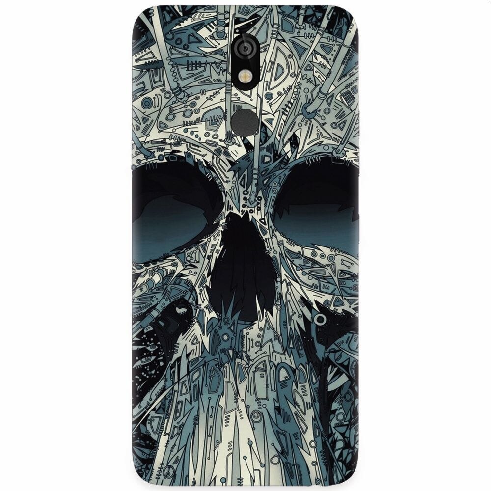 Husa silicon pentru LG K40, Abstract Skull Artwork Illustration