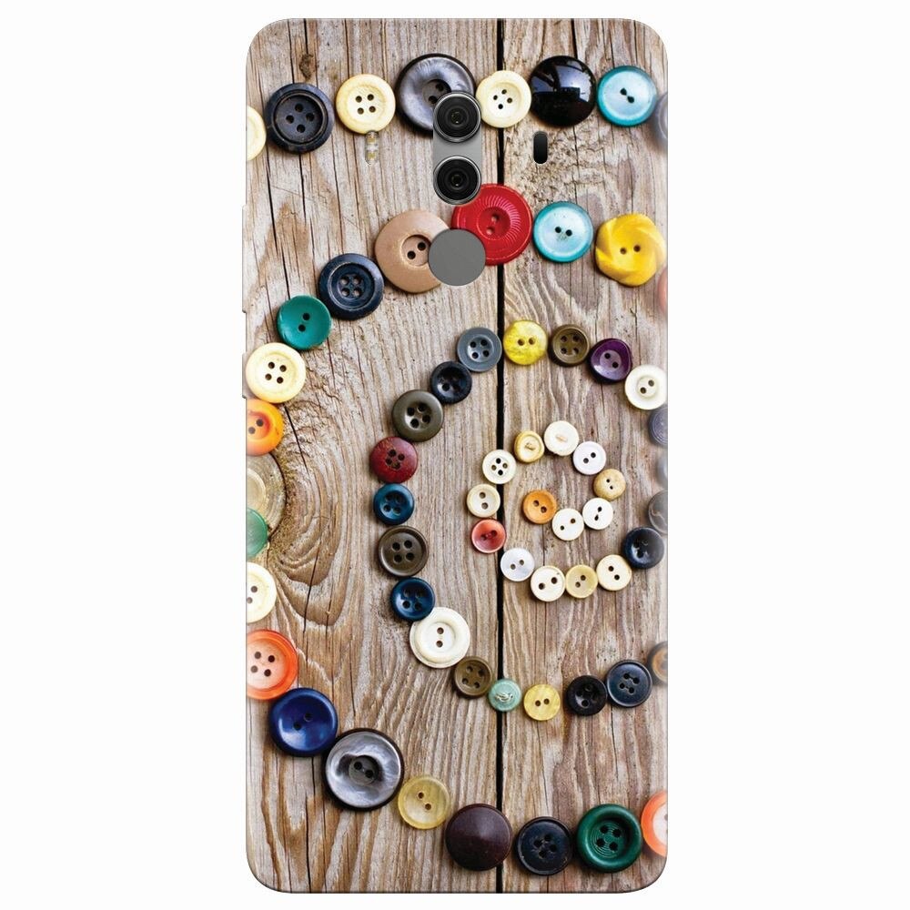 Husa silicon pentru Huawei Mate 10 Pro, Colorful Buttons Spiral Wood Deck