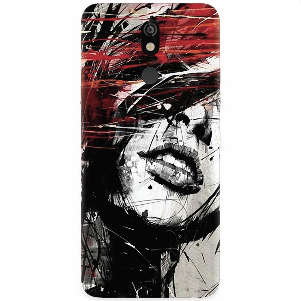 Husa silicon pentru LG K40, Byroglyphics Woman Drawing