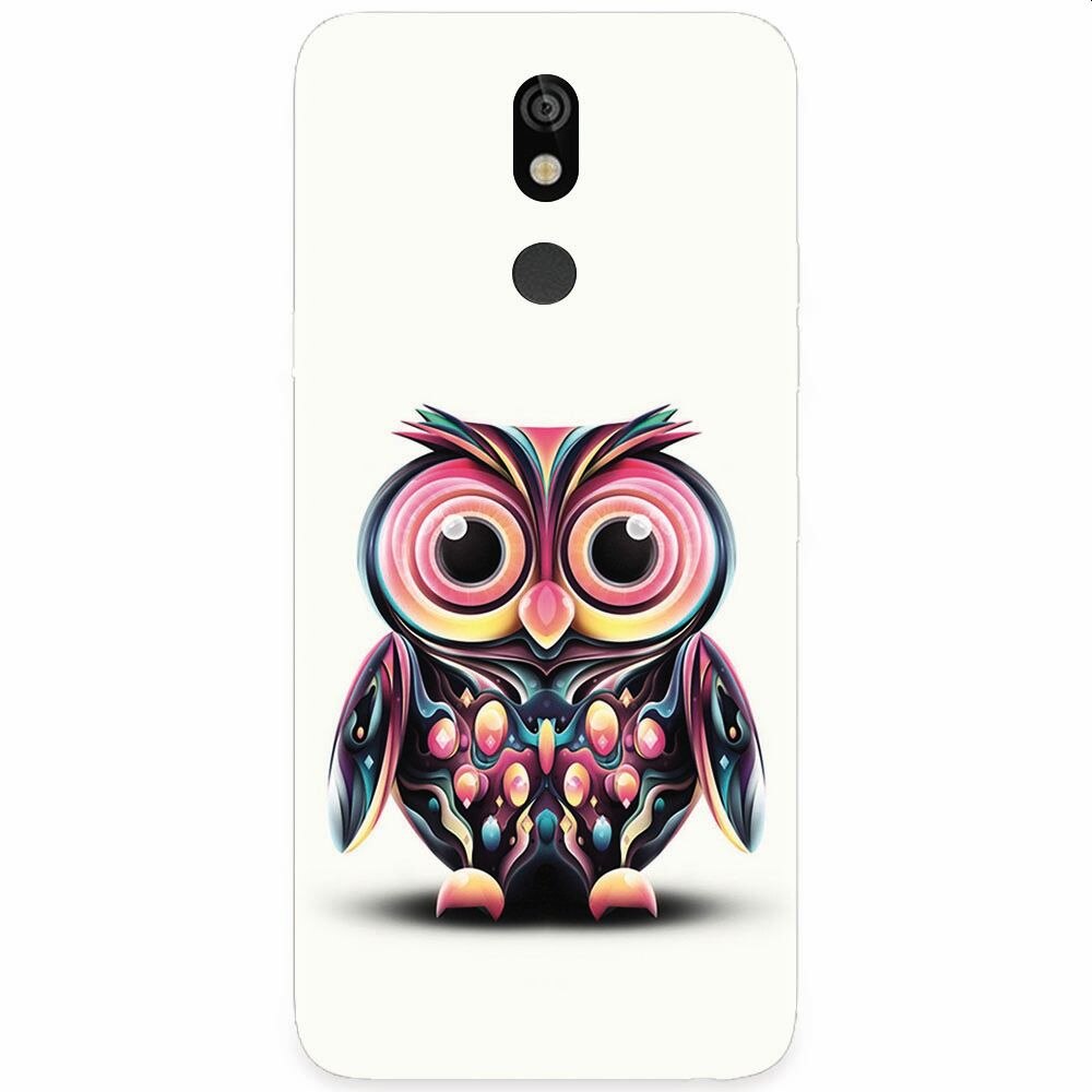Husa silicon pentru LG K40, Colorful Owl Illustration