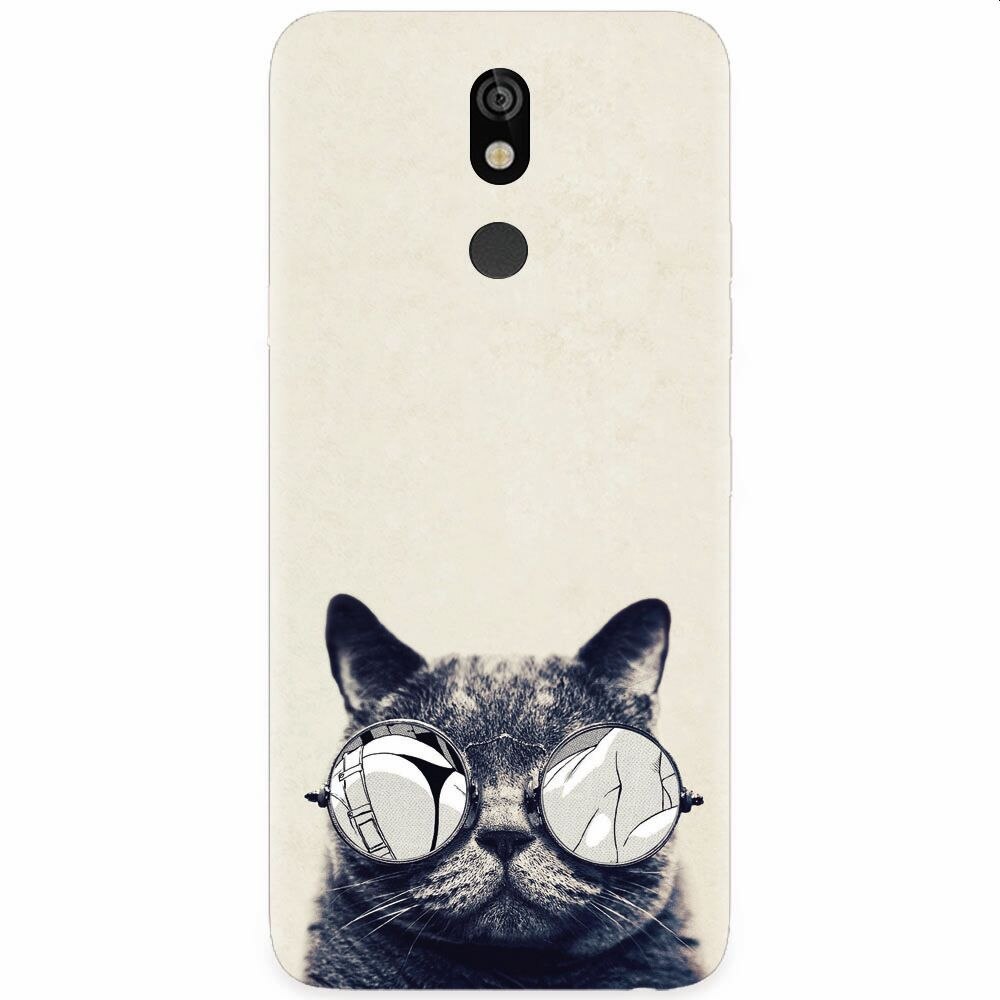 Husa silicon pentru LG K40, Cool Cat Glasses