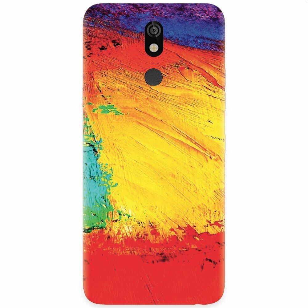 Husa silicon pentru LG K40, Colorful Dry Paint Strokes Texture