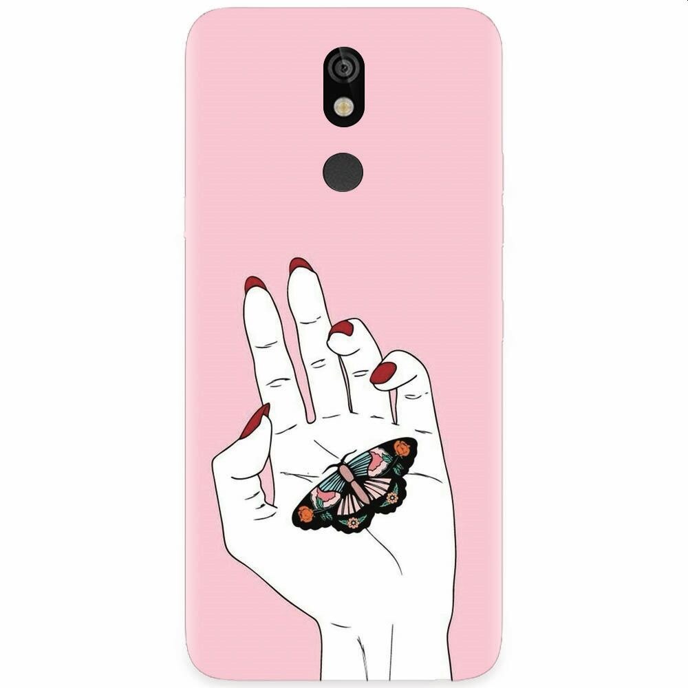 Husa silicon pentru LG K40, Butterfly In Hand